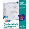 Avery Dennison Avery Non-Stick Sheet Protector, 8-1/2inW x 11inH, Clear, 100/PK 75536